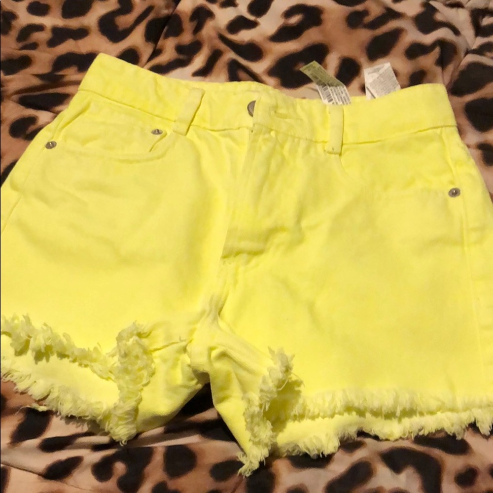 Neon yellow shorts